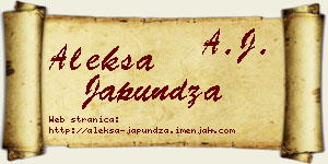 Aleksa Japundža vizit kartica